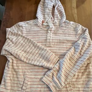 Tommy Bahama Baja Red and Cream Striped Hoodie